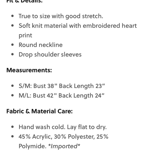 NWOT Staccato Pink Heart Sweater,M/L - Picture 4 of 8